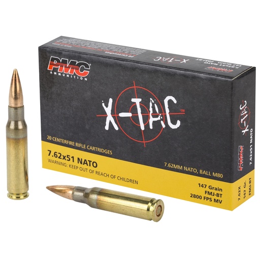 [PMC762X] PMC XTAC 762NATO 147GR FMJ BT 20/500