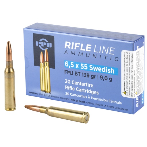 [PPUPP6SWF] PPU 6.5X55 SWEDISH FMJ 139GR 20/200