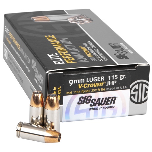 [SGE9MMA1-50] SIG AMMO 9MM 115GR JHP 50/500