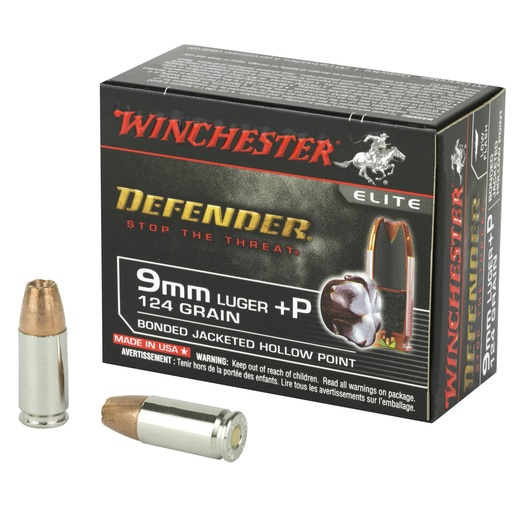 [WNS9MMPDB] WIN DEFENDER 9MM+P 124GR JHP 20/200